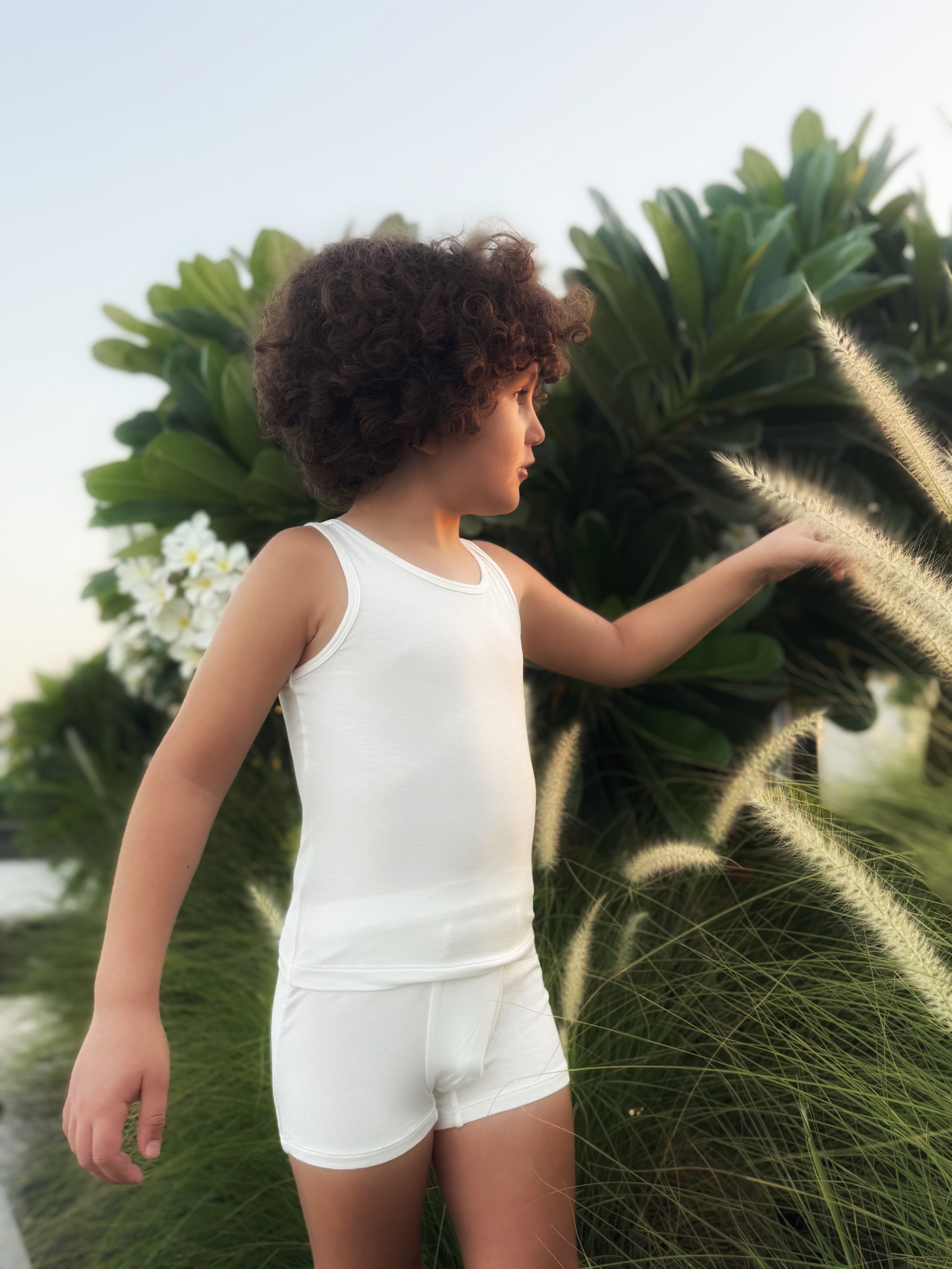BabiCloud™ Boy's and Girl's Boxers Underwear Made with TENCEL™ Everyday Essentials Reimagined symbols including infinity, palm, and boat icons